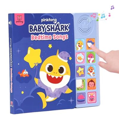10 Button Baby Shark Bedtime Songs Interactive Sound Book for Kids