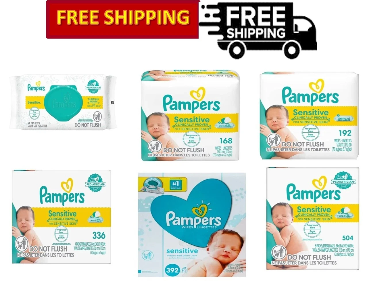 Baby Wipes Fitment, Pampers Sensitive Water Based Hypoallergenic & Unscented
Opens in a new window o