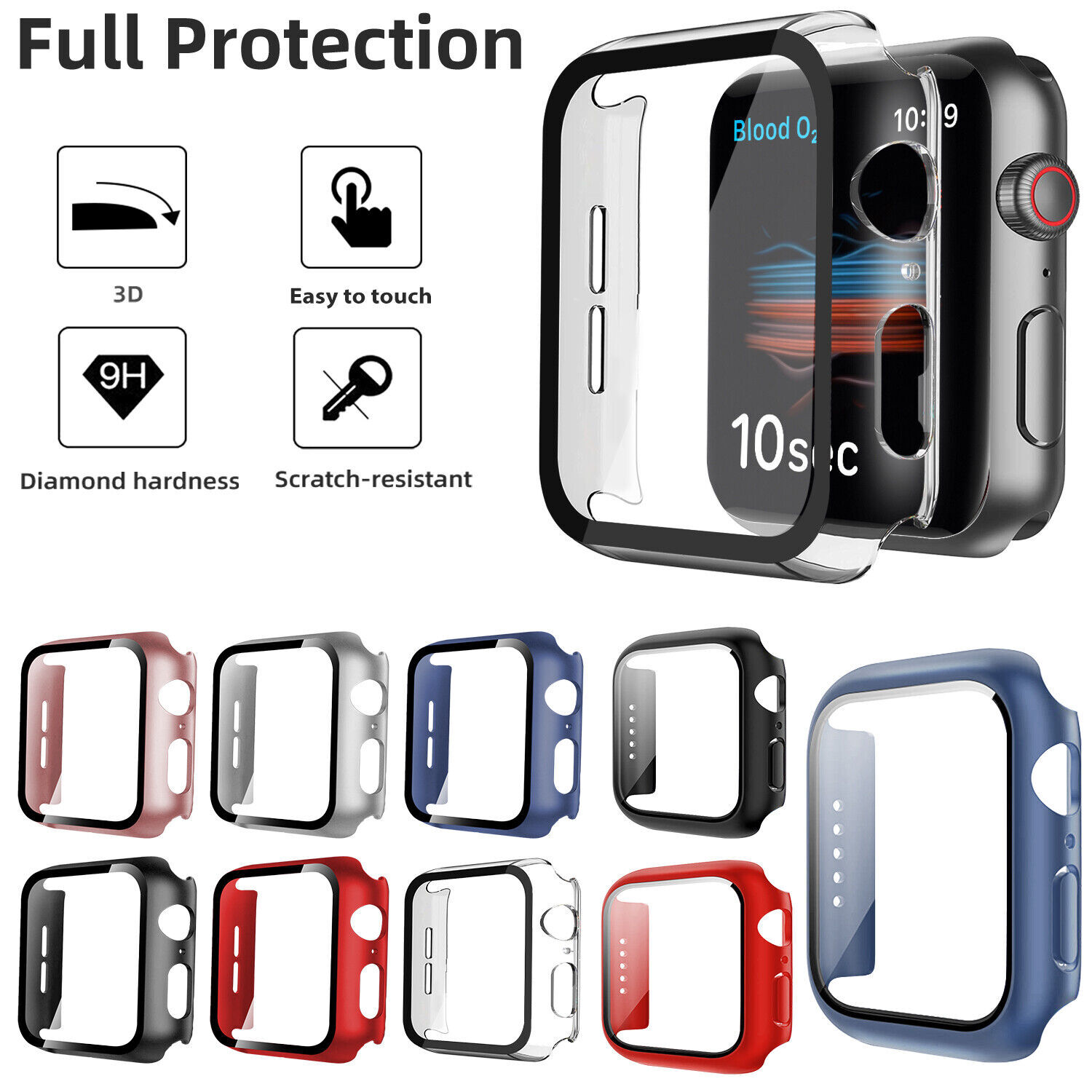 Soft Full Screen Protector For Apple Watch Series 8/7 41/45mm 6/5/4/SE 40/44mm