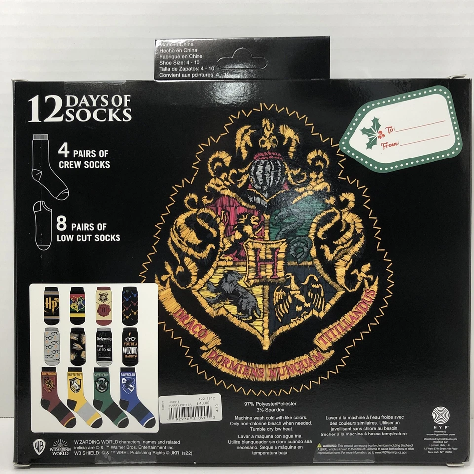 Harry Potter Women's Christmas Gift Set 12 Days of Socks 8 Low Cut 4 Crew - Image 4 of 4