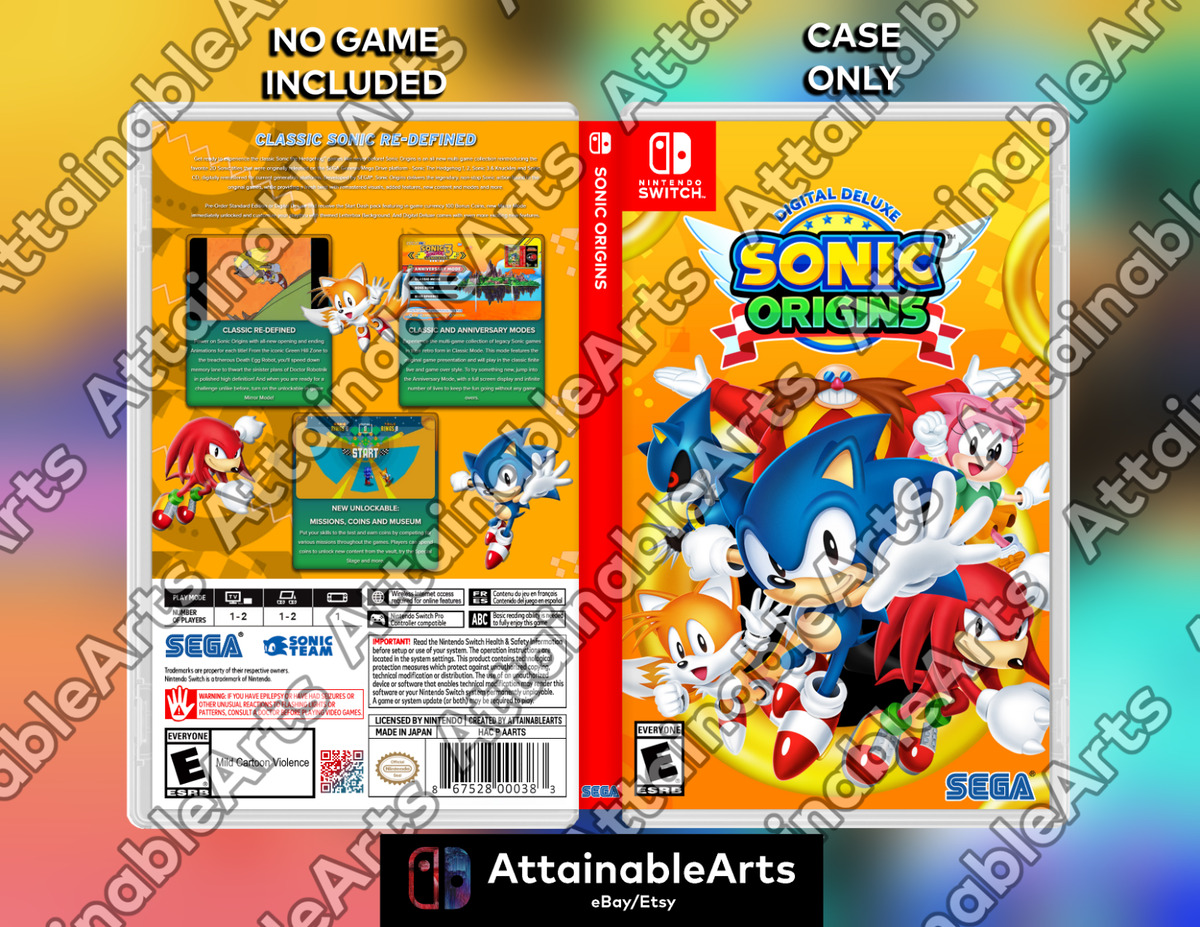 Sonic Origins - Custom Nintendo Switch Boxart w/ Physical Game