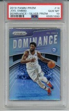 2019 PANINI PRIZM DOMINANCE SILVER PRIZM #14 JOEL EMBIID 76ERS PSA 10 LOW POP