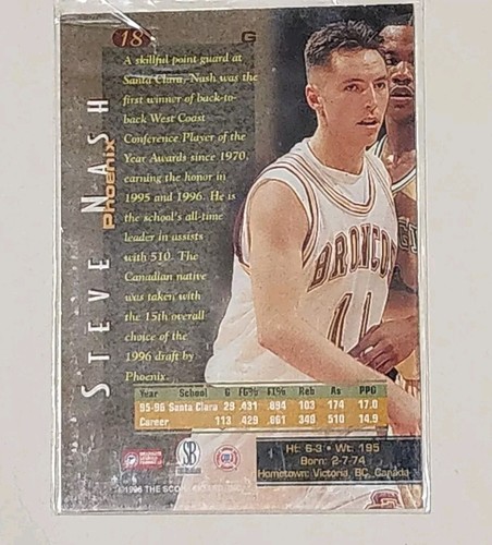 1996-97 Score Board Rookies Steve Nash RC #18 - Picture 2 of 2