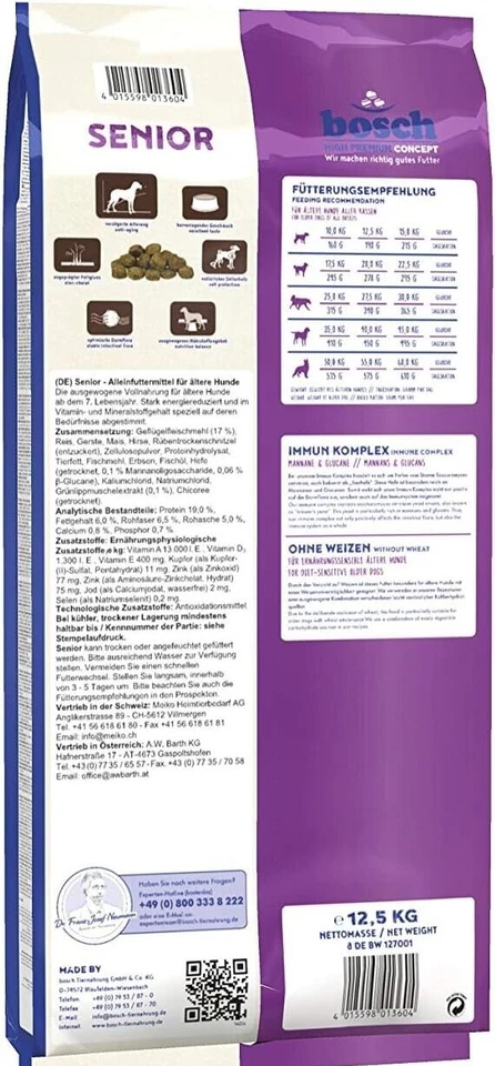 Bosch Senior Hundefutter 2x12,5kg Trockenfutter mit Geflügel für ältere Hunde - Bild 2 von 4