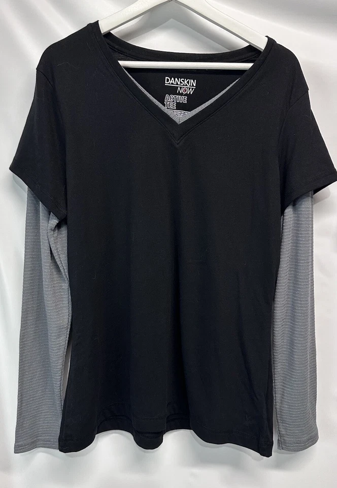 Camiseta deportiva Danskin Now manga larga activa mangas térmicas negra rica gris XL Foto 4 de 4