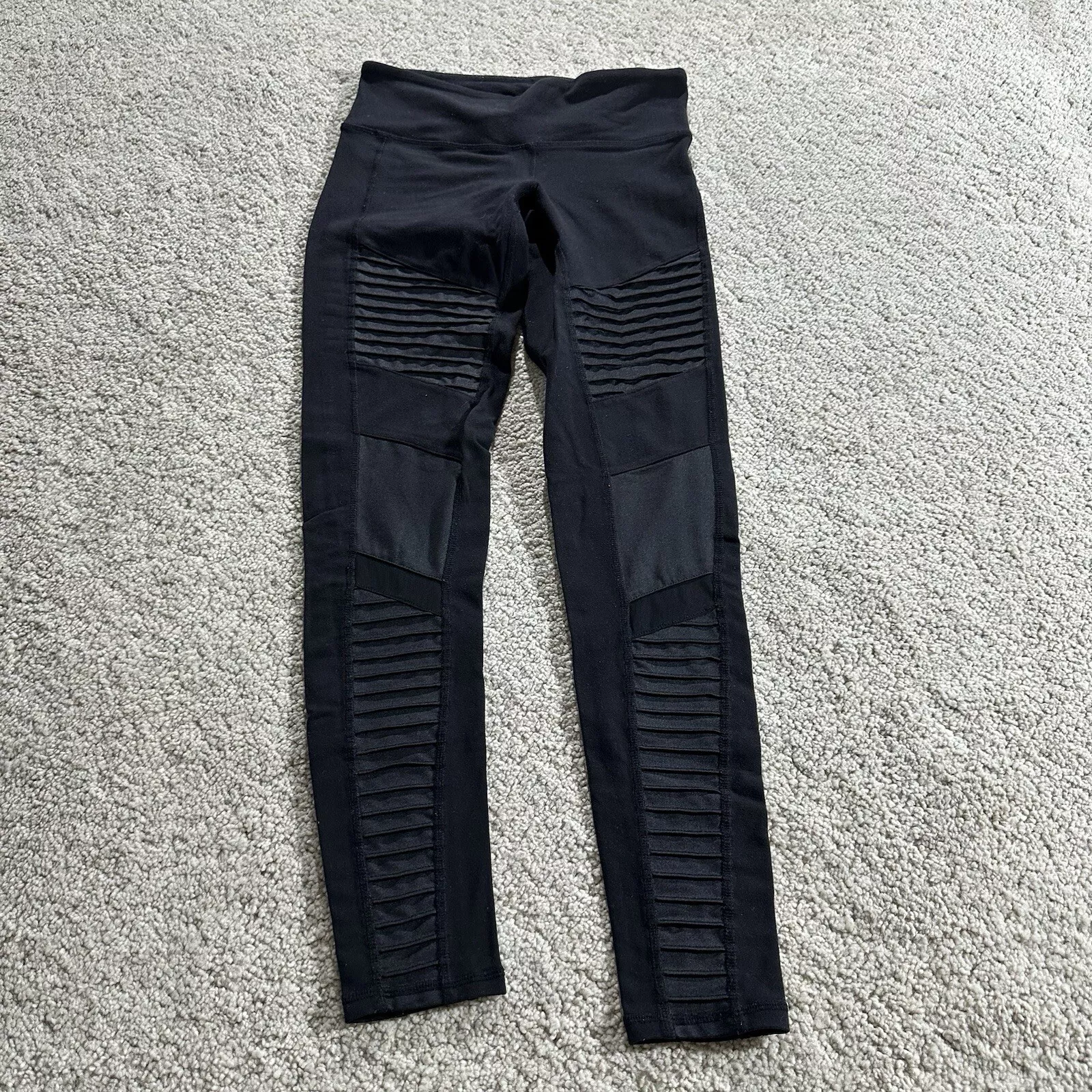 alo-yoga moto textured skinny mid rise stretch leggings