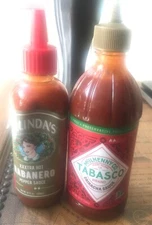Melinda's XXXtra Hot Habanero Pepper Sauce AND TABASCO Sriracha Sauce (Lot of 2)