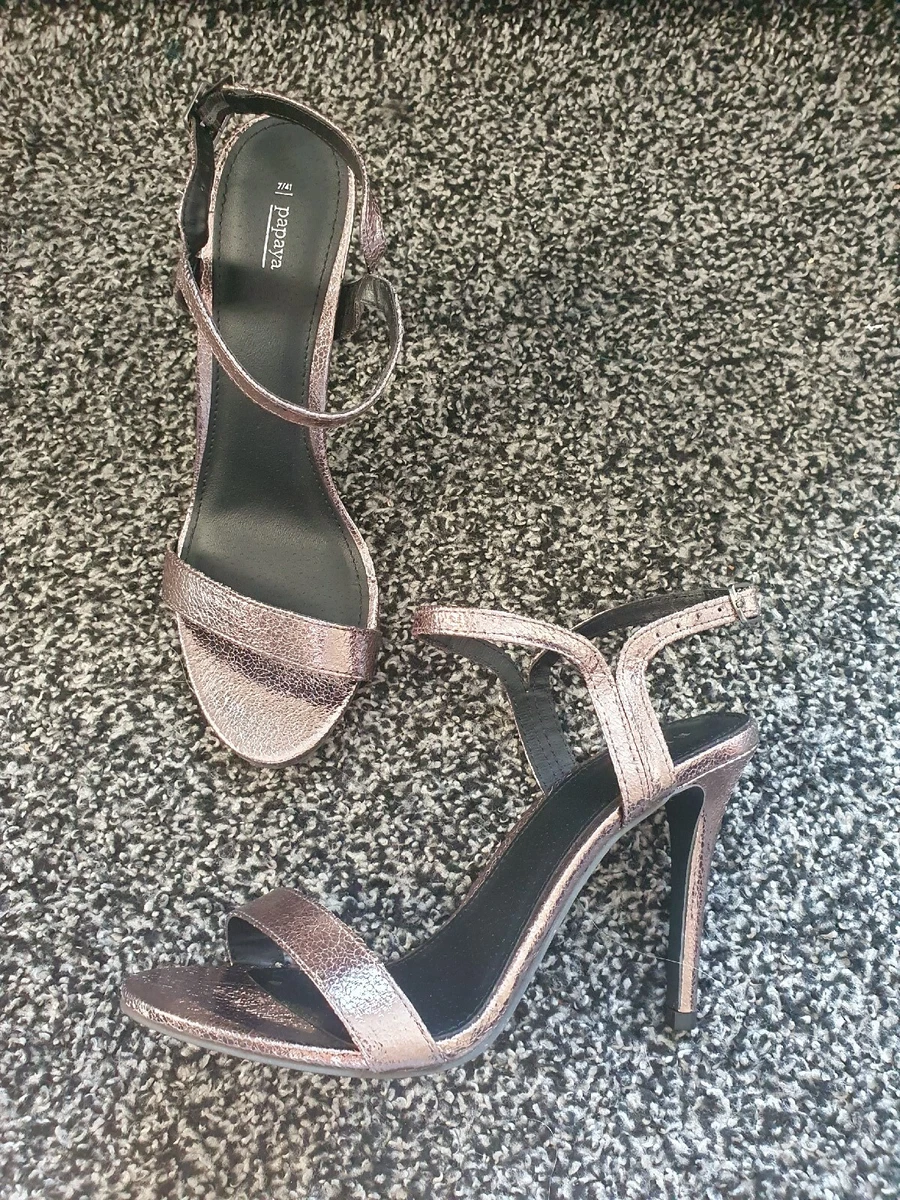 Pewter high cheap heel shoes