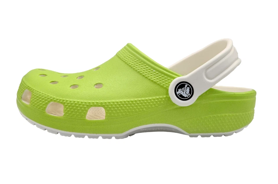 Zuecos Crocs Z5537* Niños The Dark Verde Neón Clásicos Brillantes Talla J3 Foto 2 de 4