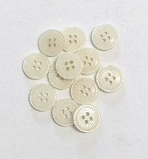 24 Buttons Off White Patterned Plastic 4-Hole Sew Through Sewing 15 mm WH36