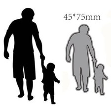 Walking Dad And Kid Metal Cutting Dies Decoration Scrapbook Paper Craft