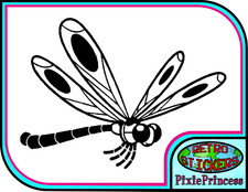 Dragonfly B Vinyl Sticker Car Bike Van Poster Wall Art Window Cute Bedroom Decal