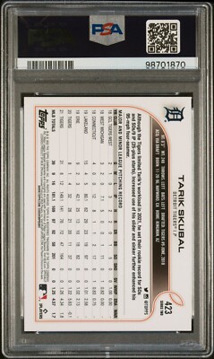 2022 Topps Baseball TARIK SKUBAL Card #423 PSA Mint 9 | eBay