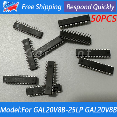 50Pcs GAL20V8B-25LP GAL20V8 GAL20V8B 25LP DIP-24 IC Chips