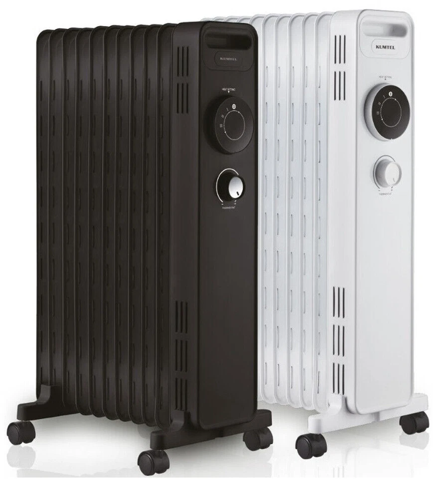 KUMTEL Elektroheizung Elektrische Heizung Ölradiator 2300W 11 Rippen mit Thermostat