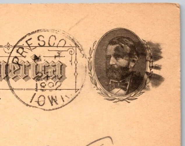 1891 UX10 Postal Card 1c Nice FANCY Cork Cancellation Henry Westrowe Tax Request - Image 2 of 3