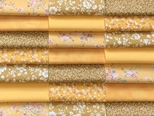 Fabric patchwork squares 30 x 5" 12.5cms cotton quilting craft ochre gold 1T