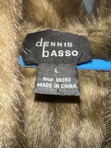 DENNIS BASSO Women’s L Winter Coat Brown Faux Suede Reversible Faux Fur Mob Wife - Picture 2 of 7
