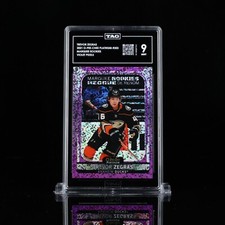 2021-22 O-Pee-Chee Platinum Violet Pixels #203 Trevor Zegras /299 Mint Tag 9