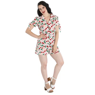 Hell Bunny Rockabilly Vintage Retro Playsuit Jumpsuit - Simona Kirschen - Bild 1 von 4
