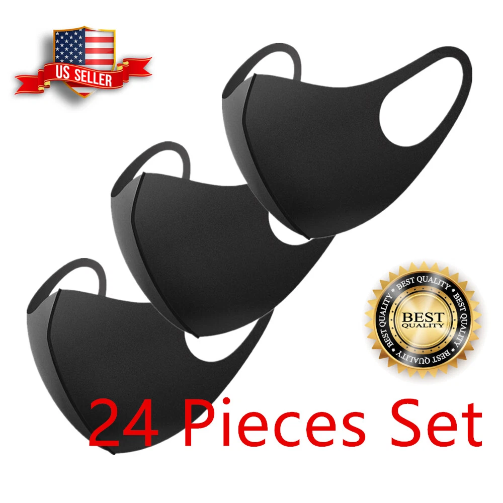 24Pcs Reusable Washable Soft Foam Cloth Face Mask Cover Stretchable Unisex Adult