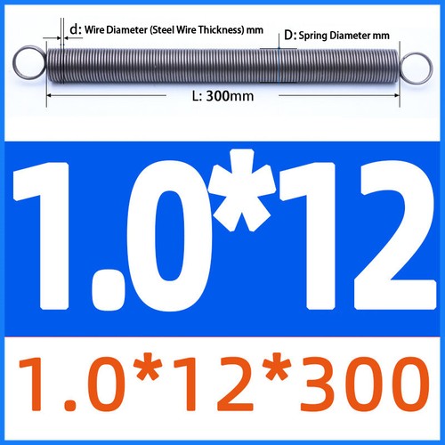 Long 300mm Spring Steel Extension Spring Wire Diameter 0.3mm-1.5mm OD 3mm-18mm - Picture 30 of 44
