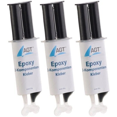 AGT Epoxy 2-Komponenten-Kleber, hohe Belastbarkeit: 23 N/mm², 3er-Pack