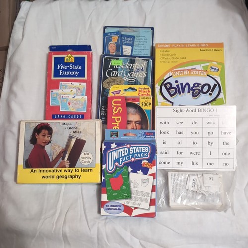 Lot Educational Homeschool Games Presidents US World Geography Spelling Reading