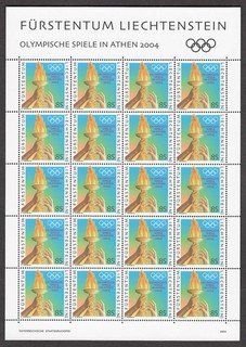 LIECHTENSTEIN MiNr. 1347 Juegos Olímpicos (2004) Hoja Pequeña MNH/