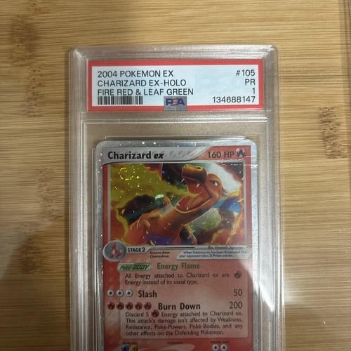 PSA 1 Charizard ex 105/112 FireRed & LeafGreen Ultra Rare Pokemon Card SWIRL