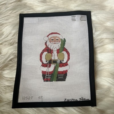 Susan Robert s Ski Santa Claus 1252F  18m Hand Painted Needlepoint Canvas