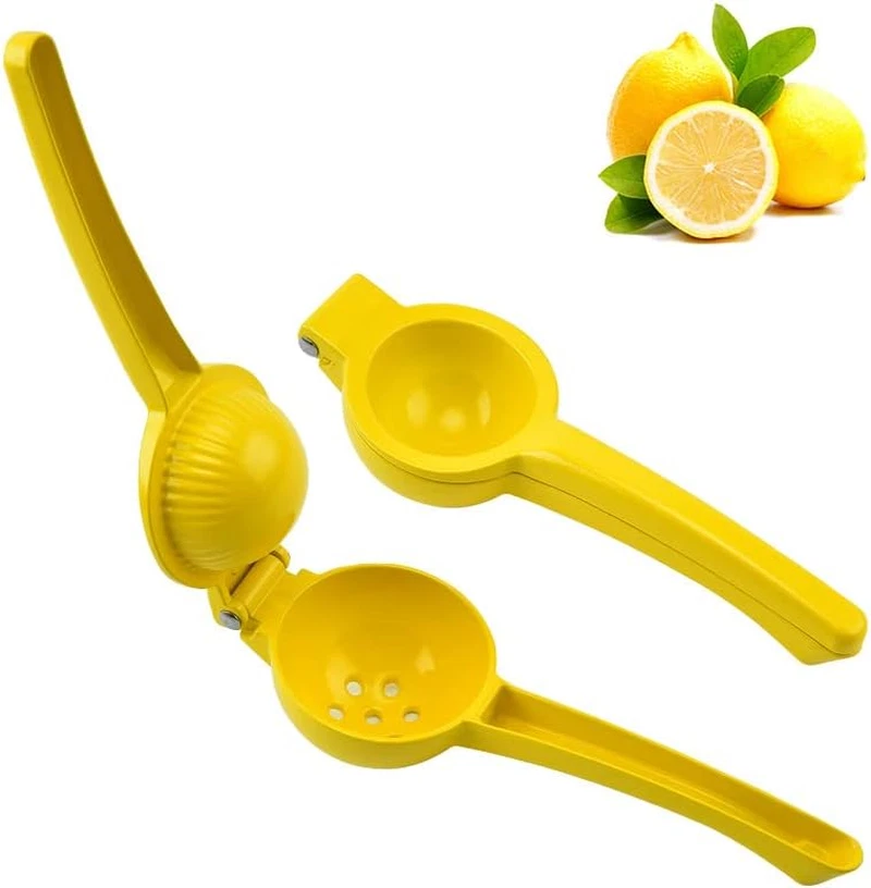 Lemon Squeezer - Metal Lime Squeezer - Manual Citrus Juicer with Handle - Orange