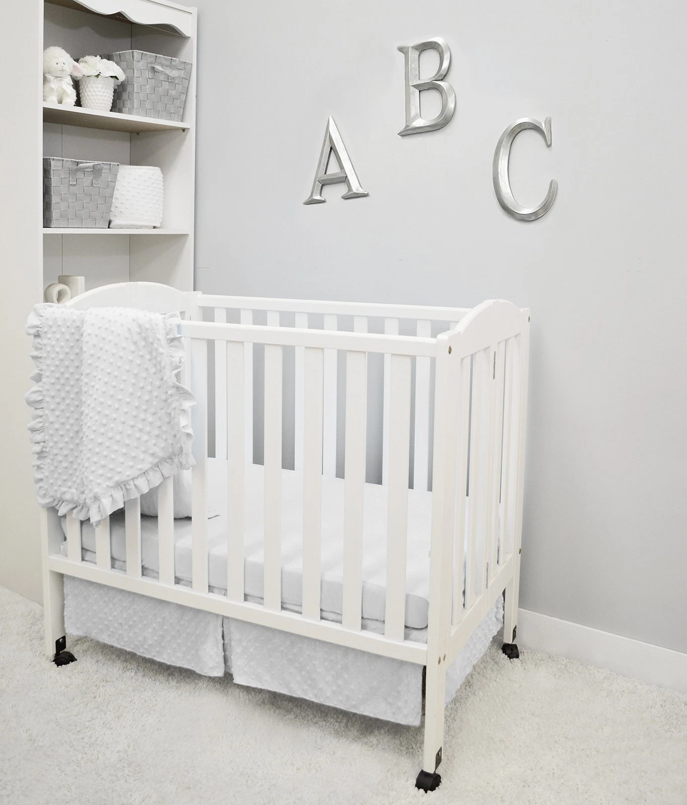 American Baby Company Heavenly Soft Minky Dot 3-Piece 3 Piece Set, White