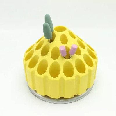 1 Pcs Dental Silicone 360 ° Rotation Polishing Burs Holder Block Storage Case