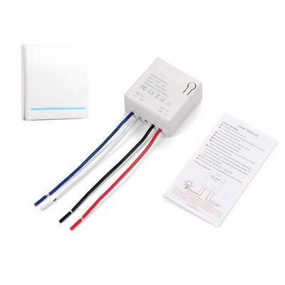 1set 433mhz Receiver Module W/Wireless Switch No Wiring Easy Installation