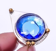 Tanzanite 925 Silver Plated Two Tone Gold Plated Ring s.8 A39