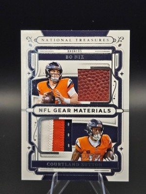 2025 Panini National Treasures NFL Gear Duo Patch Bo Nix /Courtland Sutton 13/99