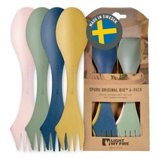 Spork Original 4-Pack 3-in-1 Camping Spoon Fork Knife Combo Reusable Travel &...