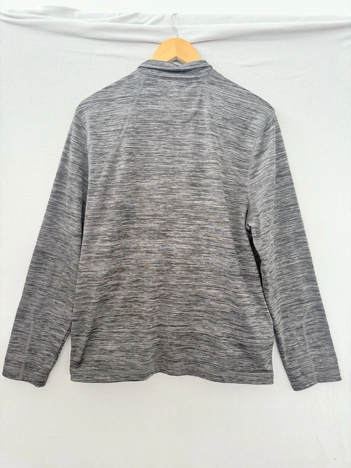 PGA Tour Grey Heather Full Zip Track Jacket Stretch Fabric 3 Pockets Mens S - Image 4 of 4