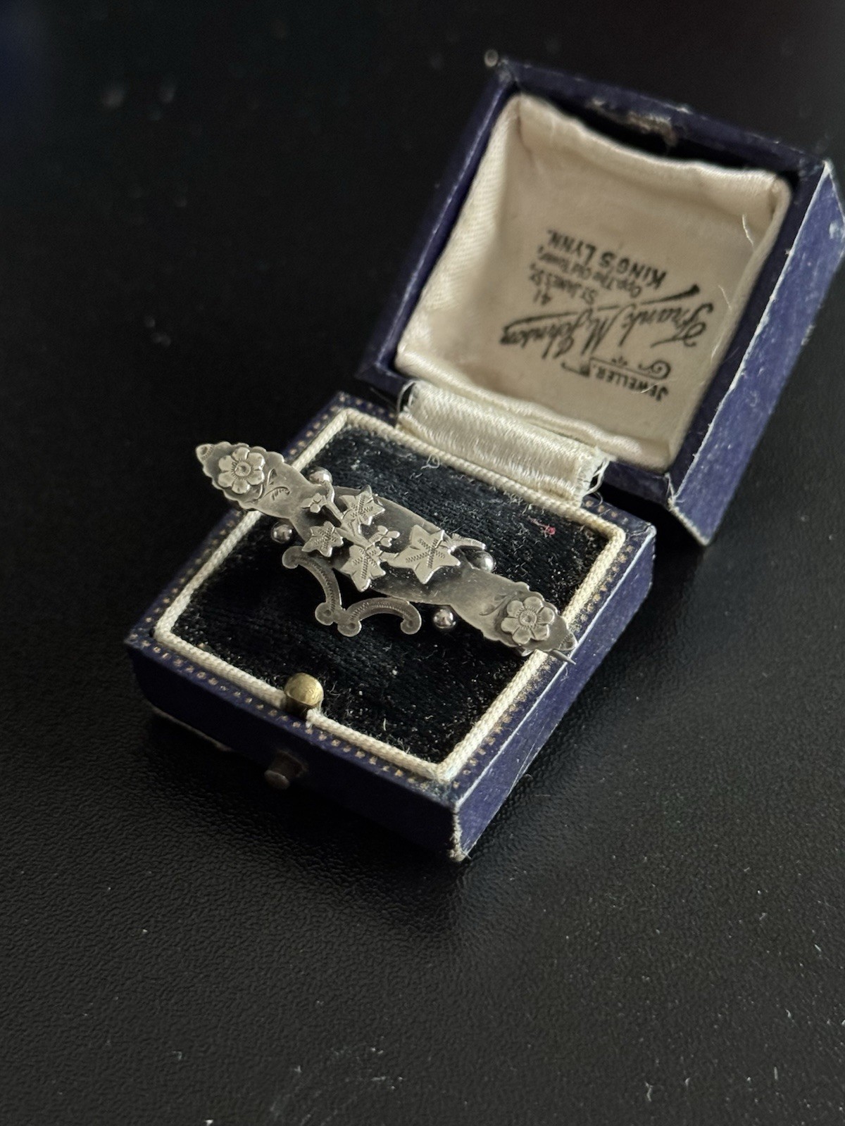 Solid Sterling silver antique Edwardian brooch - … - image 3