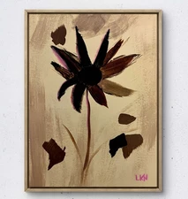 Laeknapes 12x9 Original Abstract Paper Museum Home Painting Artwork Ebon Bloom