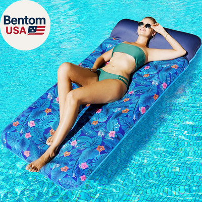 Oversized Pool Float Lounge, 72'' X 37'' Extra Large Fabric-Covered Pool Floats fo