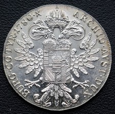 1780 SF AUSTRIA MARIA THERESA .833 SILVER THALER - Imperial Eagle - Vienna