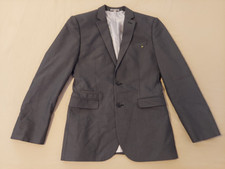 Mens Express Jacket Blazer 38R Slim Navy Blue Cotton