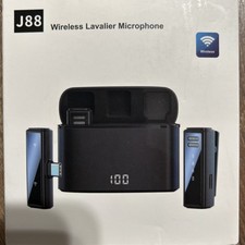 2 Pack Wireless Lavalier Microphones for iPhone iPad with Charging Case Larkbird