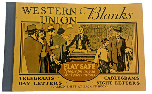 1930s VINTAGE WESTERN UNION BLANK TELEGRAMS BOOK - Rare - COMPLETE