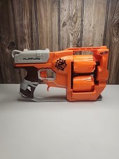 NERF Zombie Strike FLIPFURY Dart Revolver Blaster Gun 12-Shot Pistol TESTED BS3