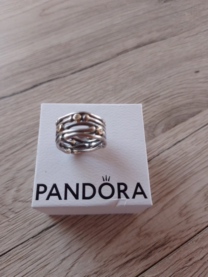 Genuine Pandora Silver & 14k Natural Diamond Funny Bones Ring 925 ALE 💕17mm - Bild 2 von 4