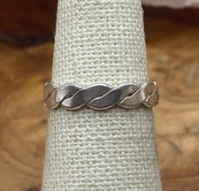 MEXICO STERLING SILVER TWISTED INTERTWINED BRAIDED BAND RING SIZE 6