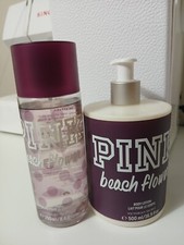 Victoria's secret PINK BEACH  FLOWER body lotion 16.9 oz and mist 8.4 oz
